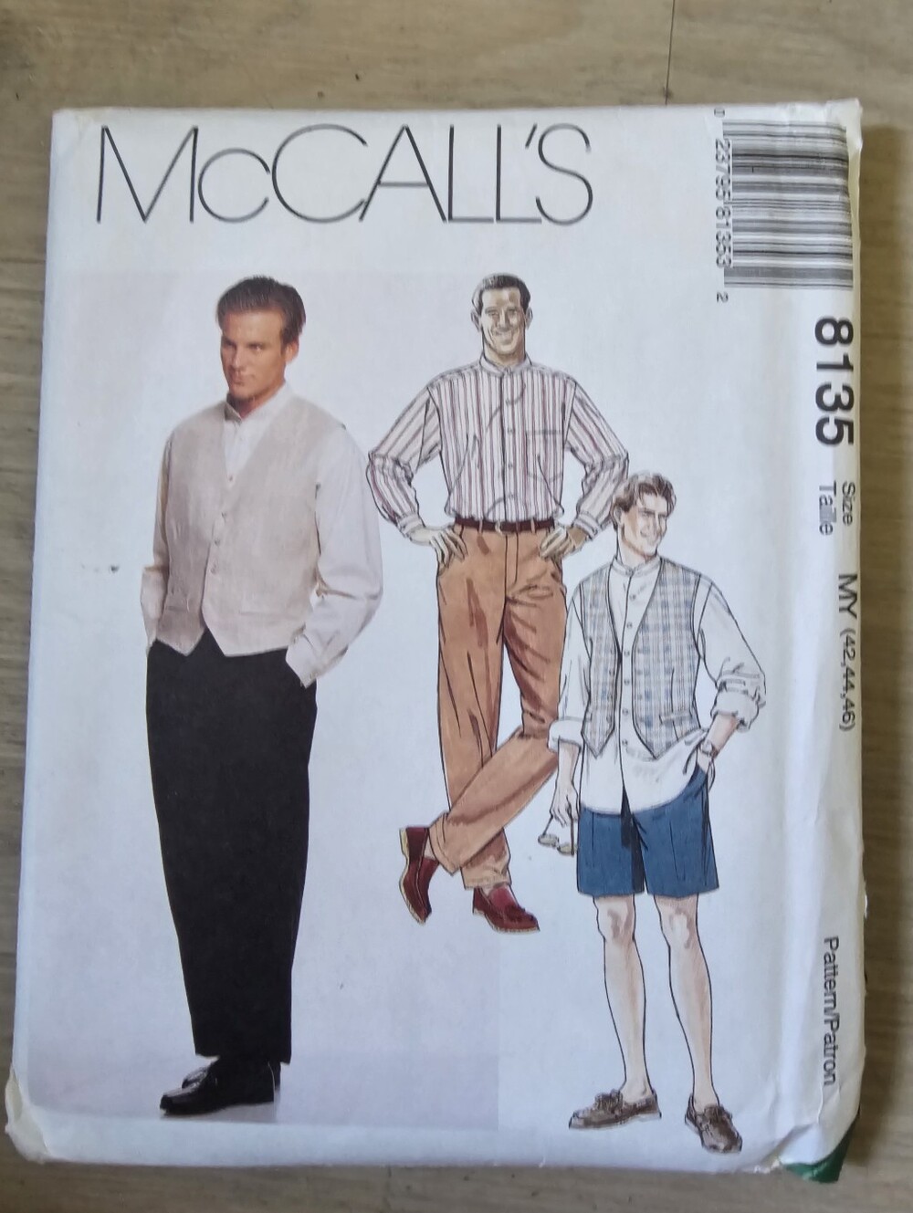 McCALL'S 8135 Men's Vest & Casual Separates Sewing Pattern 90s Era